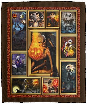 Jack Skellington Blanket, White, Cozy Plush Fleece Blanket - 50x60