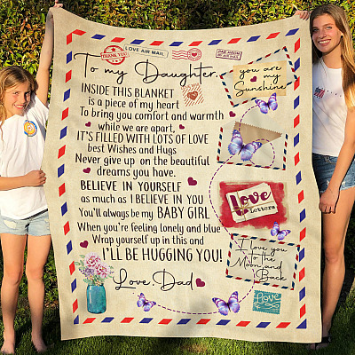 Alternative view of To My Daughter Inside This Blanket Is A Piece Of My Heart Fleece Blanket - Premium Sherpa Blanket - Woven Blanket