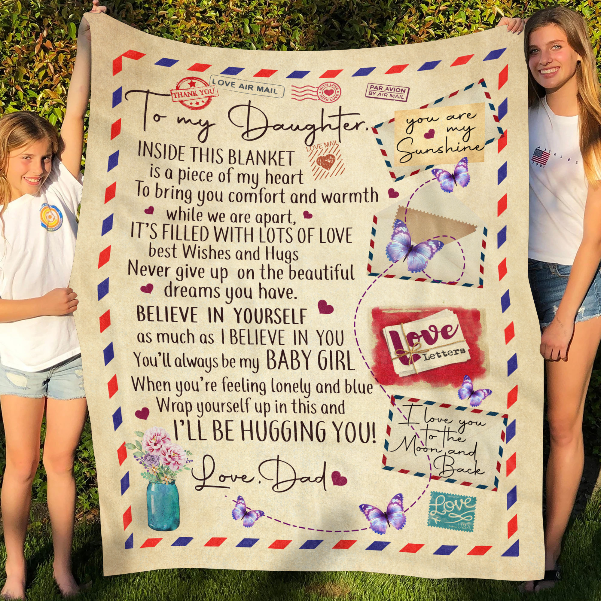 To My Daughter Inside This Blanket Is A Piece Of My Heart MK 2