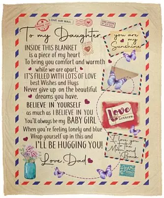 To My Daughter Inside This Blanket, White, Cozy Plush Fleece Blanket - 50x60