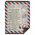 1VT. UU TIEN Mom To My Daughter Inside Blanket Personalized-customized Personalized Mom To My Daughter Blanket, White, Woven Blanket - 60x80