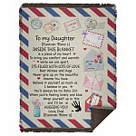 Personalized Dad To My Daughter Letter Blanket, White, Woven Blanket - 60x80