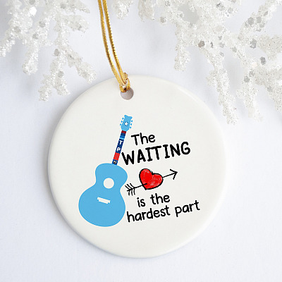Alternative view of Tom Pet-ty The Heartbreak-ers Guitar Christmas Circle Ornament - The Waiting Is The Hardest Part Holiday Gift