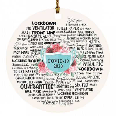 Nurse 2020 Decorative Christmas Ornament - Holiday Flat Circle Ornament - Holiday Decoration Gift, White, Circle Ornament