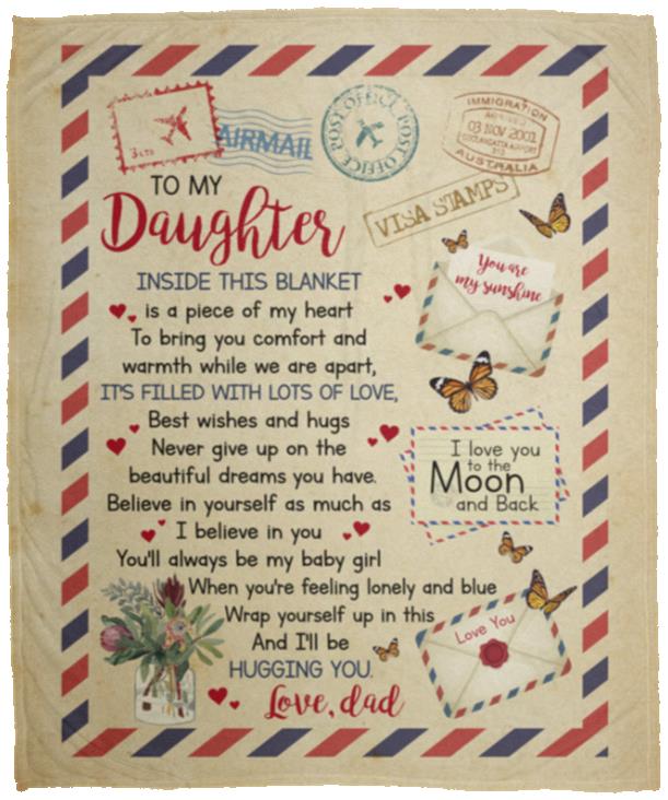 From Dad To My Daughter Blanket, White, Cozy Plush Fleece Blanket - 50x60 From Dad To My Daughter Blanket, White, Cozy Plush Fleece Blanket - 50x60
