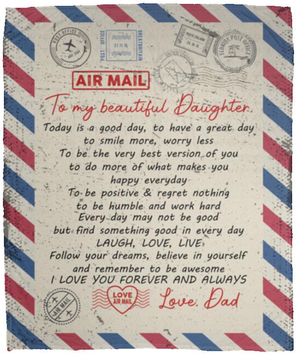 Letter From Dad Blanket, White, Cozy Plush Fleece Blanket - 50x60 Letter From Dad Blanket, White, Cozy Plush Fleece Blanket - 50x60