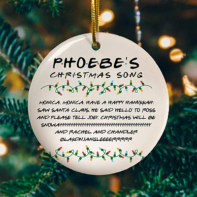 Alternative view of Phoebe's Christmas Song Christmas Ornament - Monica Have A Happy Hanukkah Ornament - Friends TV Show Ornament