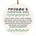 Phoebe's Christmas Song Christmas Ornament - Monica Have A Happy Hanukkah Ornament - Friends TV Show Ornament, White, Circle Ornament