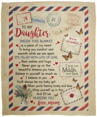 From Mom To My Daughter Blanket, White, Cozy Plush Fleece Blanket - 50x60