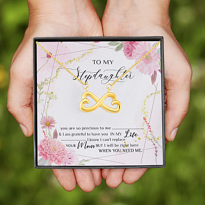To My Stepdaughter You Are So Precious to Me I Am Grateful to Have You Infinity Heart Pendant Necklace