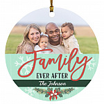 Personalized Photo Family Ever, White, Circle Ornament