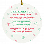 2020 Quarantine Christmas, White, Circle Ornament