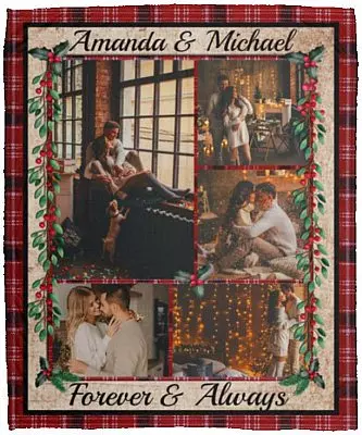 Personalized Photo Wedding, White, Cozy Plush Fleece Blanket - 50x60