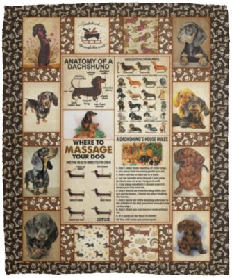 Dachshund Knowledge, White, Cozy Plush Fleece Blanket - 50x60