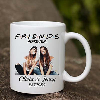 Alternative view of Custom Photo Friends Forever Ceramic Coffee Mug - Beer Stein - Water Bottle - Color Changing Mug