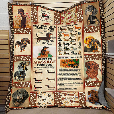 Alternative view of Dachshund Knowledge - Dachshund Gifts for Dachshund Lovers - Dachshund Fleece Blanket - Mink Blanket