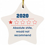 2020 Absolute Shite, White, Star Ornament