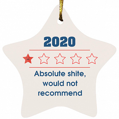 2020 Absolute Shite, White, Star Ornament
