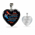 Mom To My Daughter I Can't Promise You that I Will Be Here for The Rest Of Your Life Heart Pendant Necklace - Heart Luxury Necklace (Silver)