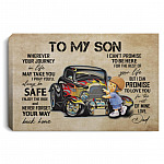 Dad To My Son Wherever Your Journey Canvas, White, 0.75'' Framed Canvas