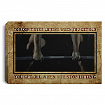 You Don't Stop Lifting Canvas, White, 0.75'' Framed Canvas