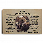 4KT. To My Son Car Racing_Personalized, White, 0.75'' Framed Canvas