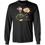 Skeleton When You're Dead Inside Hoodie, Black, Long Sleeve