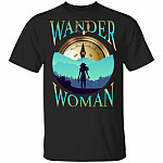 Wander Woman Compass Outdoor Hiking Camping, Black, Unisex T-Shirt