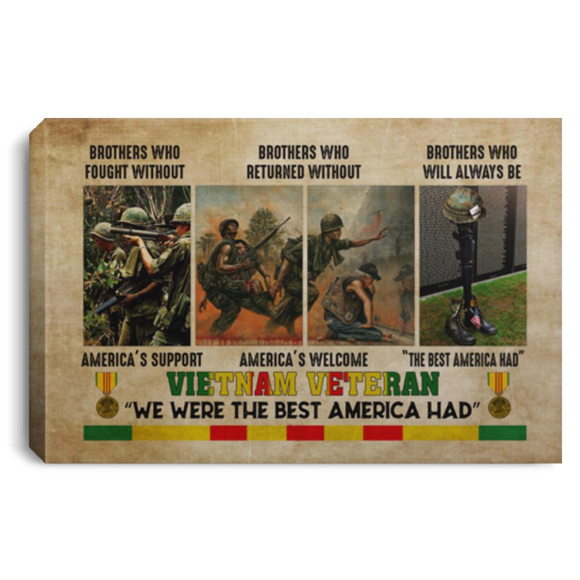 Vietnam Veteran Brothers Who Fought Poster, White, 0.75'' Framed Canvas