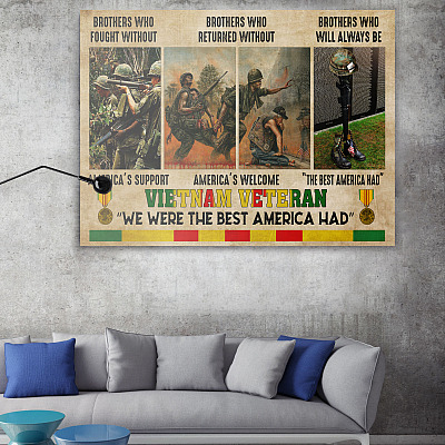 Alternative view of Vietnam Veteran Brothers Who Fought Without America's Support Wrapped Framed Canvas Prints - Unframed Poster