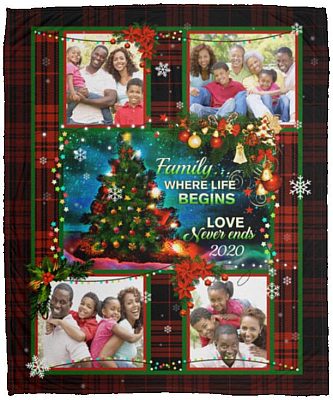 Personalized Custom Photo Collage, White, Cozy Plush Fleece Blanket - 50x60