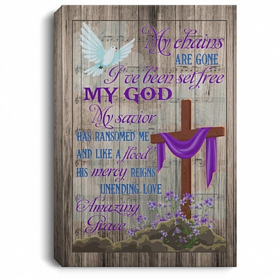 Amazing Grace Poster, White, 0.75'' Framed Canvas