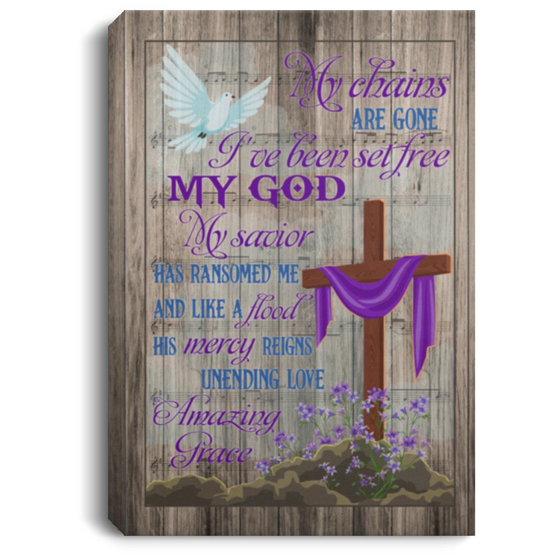 Amazing Grace Poster, White, 0.75'' Framed Canvas
