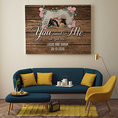 Alternative view of Personalized Photo And Text Couple Gifts You And Me We Got This Framed Canvas Prints - Unframed Poster