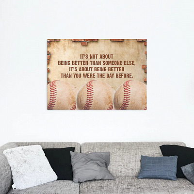Alternative view of Basketball It's Not About Being Better Than Someone Else Canvas Prints - Unframed Poster - Basketball Gift For Son