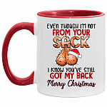 7VT. UU TIEN Not From Your Sack Christmas Dad, White/Red, 11 oz. Accent Mug