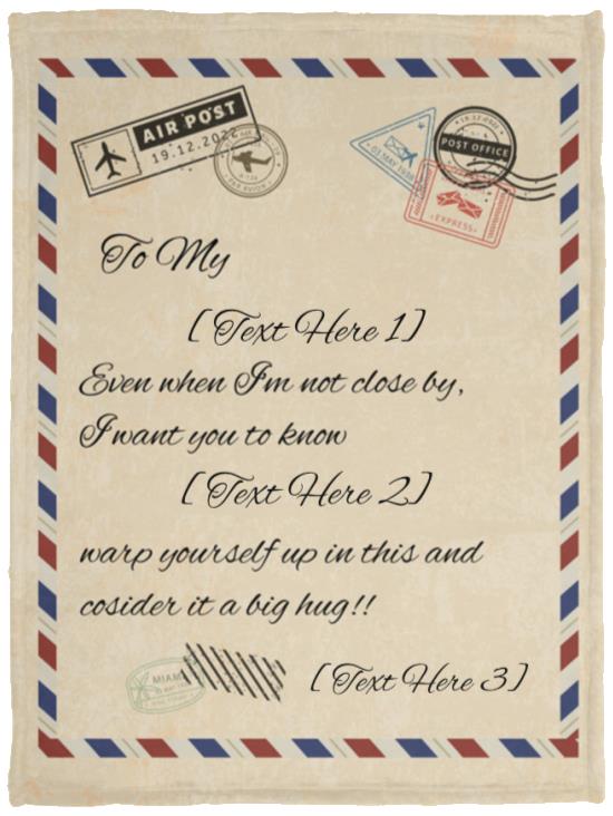 4KT. Letter To My_Personalized, White, VPS Cozy Plush Fleece Blanket - 30x40 4KT. Letter To My_Personalized, White, VPS Cozy Plush Fleece Blanket - 30x40