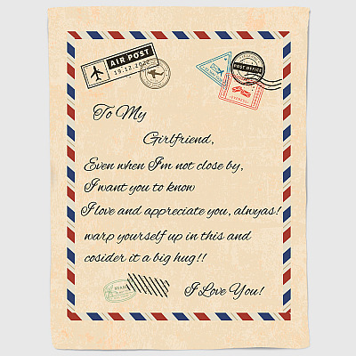 Alternative view of Personalized Letter To My Girlfriend Saying Couple Blanket - Mailing To My Wife Quotes Customized Blanket