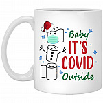 Funny Paper Snowman, White, 11 oz. White Mug