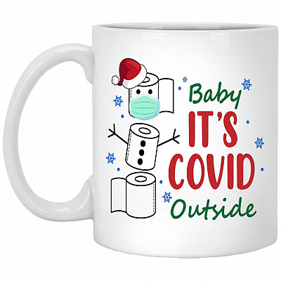 Funny Paper Snowman, White, 11 oz. White Mug