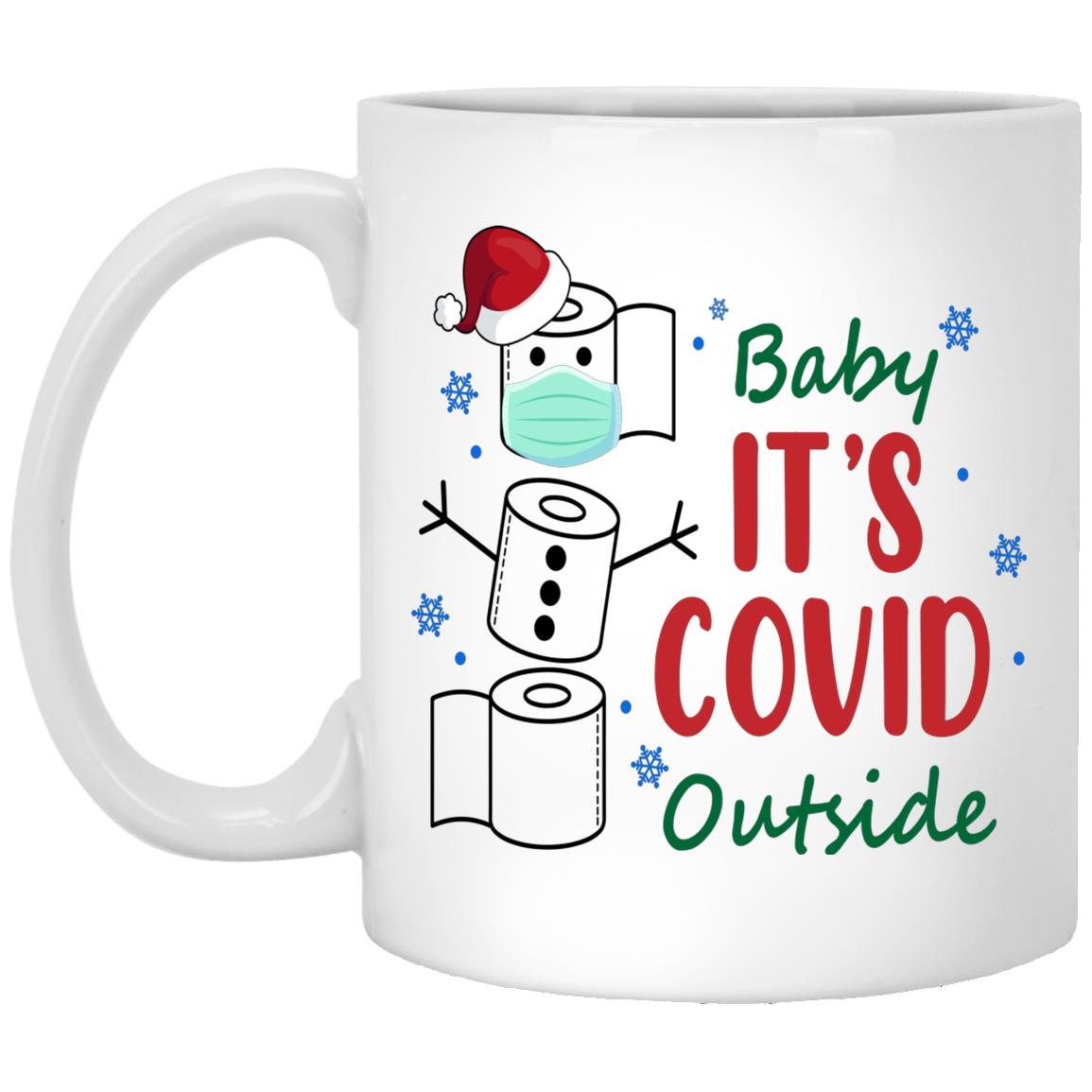 Funny Paper Snowman, White, 11 oz. White Mug