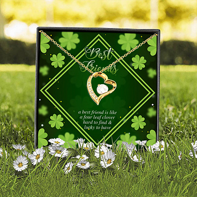 Best Friend Is Like A Four Leaf Clover Hard To Find Lucky To Have Forever Love Pendant Necklace