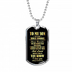 To My Son If Ever There Is Tomorrow When We're Not Together Dog Tag Pendant Necklace - Dog Tag (Silver)