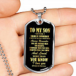 To My Son If Ever There Is Tomorrow When We're Not Together Dog Tag Pendant Necklace - Dog Tag (Silver)