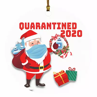 Quarantined 2020 the New Normal Ornament, White, Circle Ornament