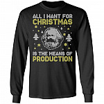 Karl Marx Sweatshirts, Black, Long Sleeve