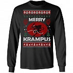 Krampus Christmas Sweatshirts, Black, Long Sleeve