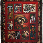 Sugar Skull Couple Blanket, White, Cozy Plush Fleece Blanket - 50x60