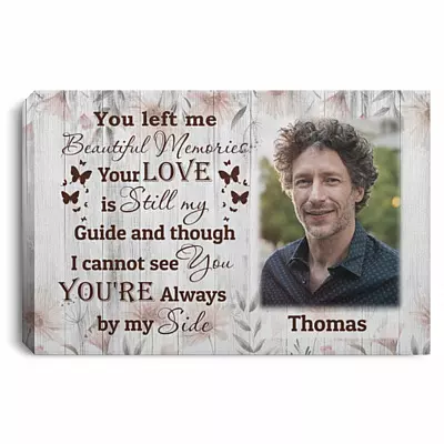 Personalized Photo You Left Me Canvas, White, 0.75'' Framed Canvas