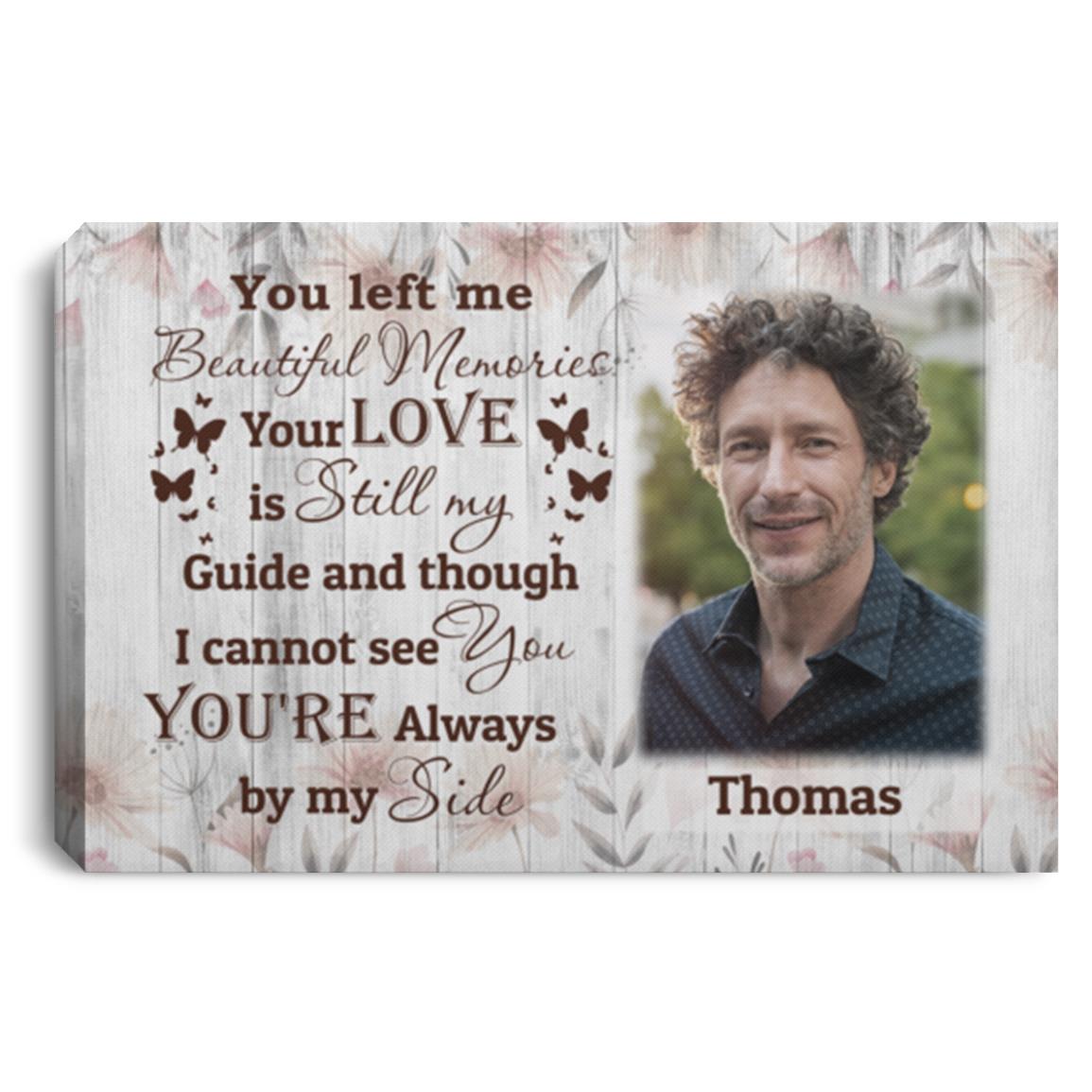 Personalized Photo You Left Me Canvas, White, 0.75'' Framed Canvas